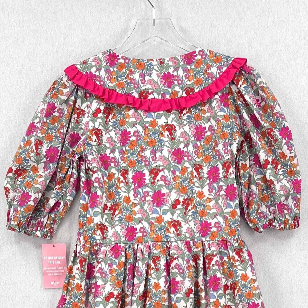 MOLBY THE LABEL Bertie Mini Dress Women UK6 US2 Floral Ruffle Collar Puff Sleeve - Picture 5 of 16